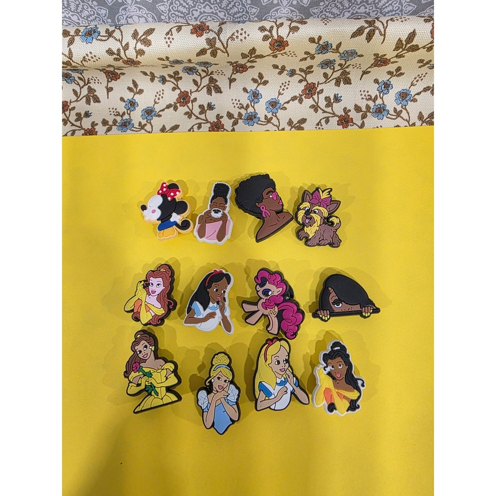Crocs Charms Disney Princess Minnie Mouse Tiana Belle Accessories Set of 12